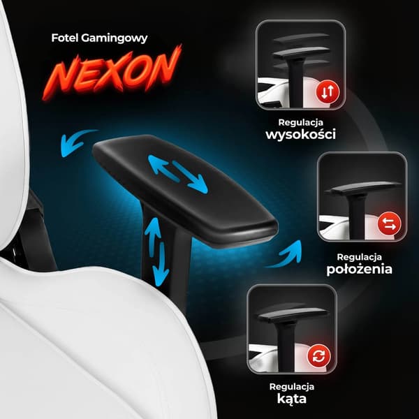 NEXON Snurrstol Gaming Vit Modern