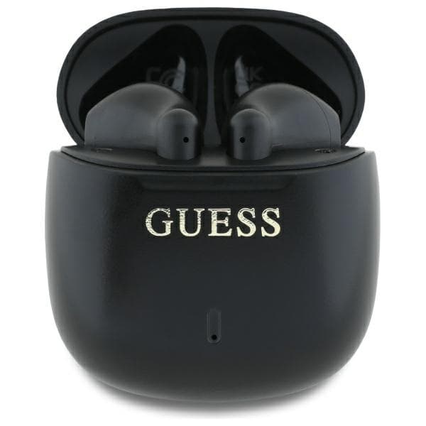 Guess Bluetooth-hovedtelefoner GUTWSJ14ESGKTWS + dockingstation sort/sort Trykt klassisk logo