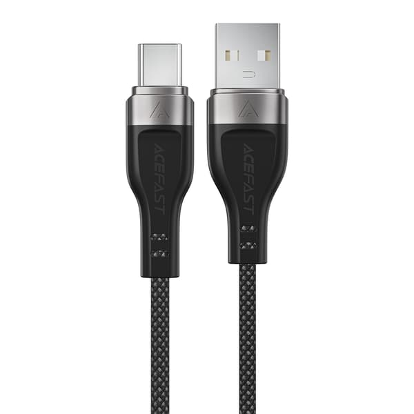 USB-A - USB-C 3A-kabel med magnetisk organizer 1,2 m - svart