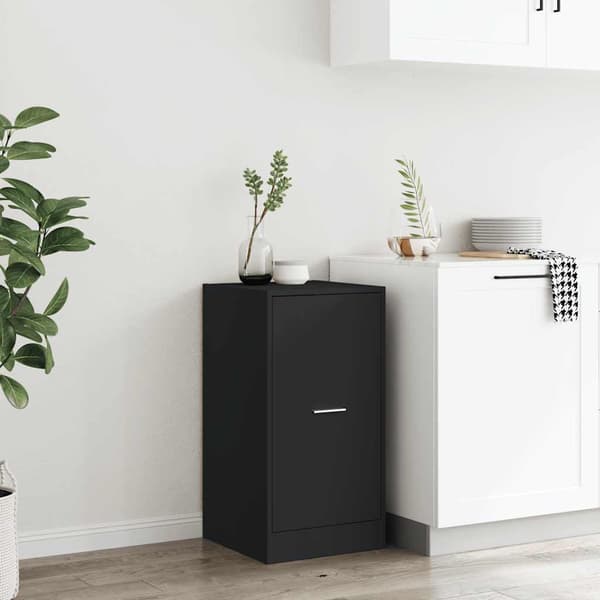 vidaXL apoteksskab sort 40x41x77,5 cm træbaseret materiale