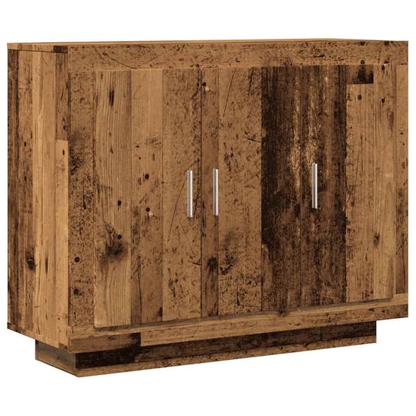 vidaXL kommode, antik træ, 92x35x75 cm, træbaseret materiale
