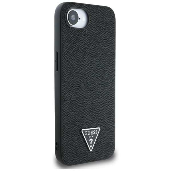 Guess Grained Triangle MagSafe-skal till iPhone 16e, svart