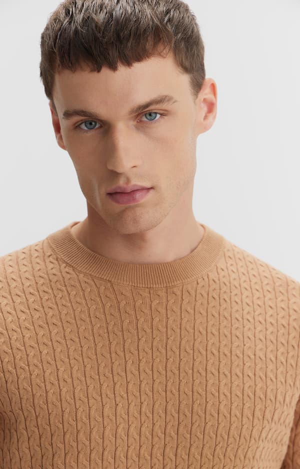 Kabelstrikket sweater XXXL