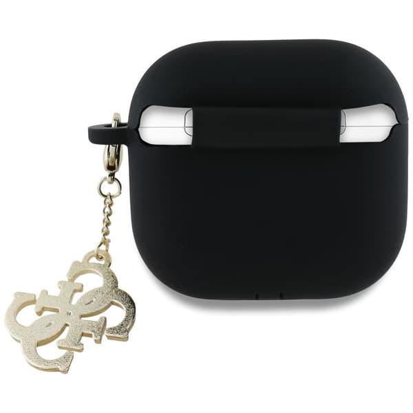 Guess Silikone 4G Charm Etui til AirPods 4, Sort