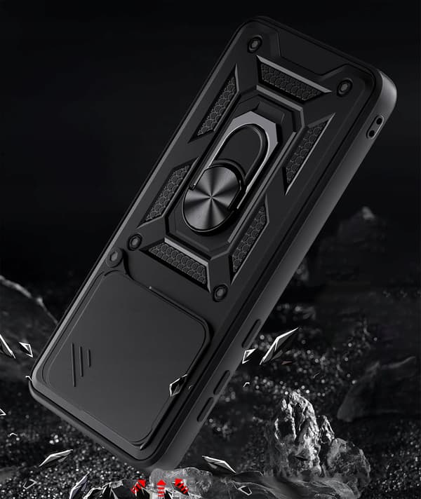 Etui til Xiaomi Redmi Note 14 5G ARMOR SLIDE RING + 9H GLAS