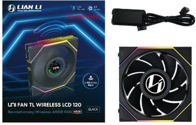 LIAN LI UNI FAN TL Trådløs LCD 120 Reverse Sort blæser (G99.12RTLLCD1W1B.00)