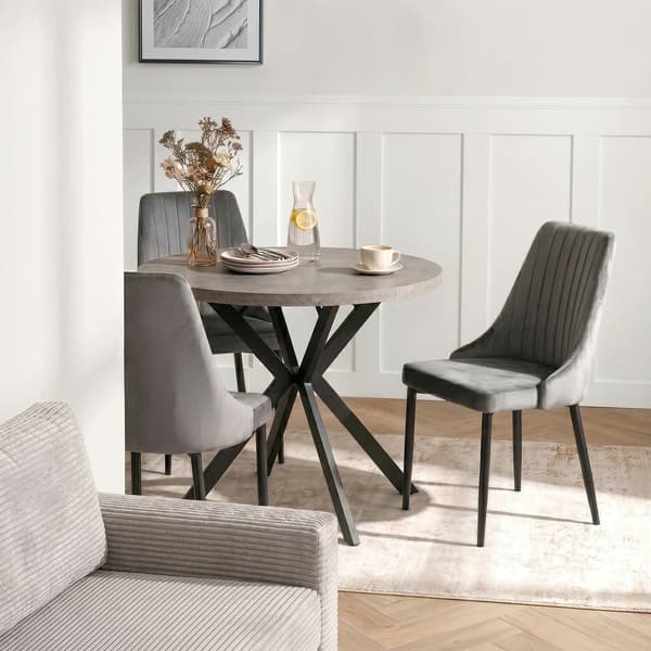 BARI Polstret Spisestol Grå Velour Moderne