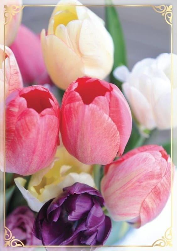 Kort B6 PP-2141 Blomster (ingen tekst)