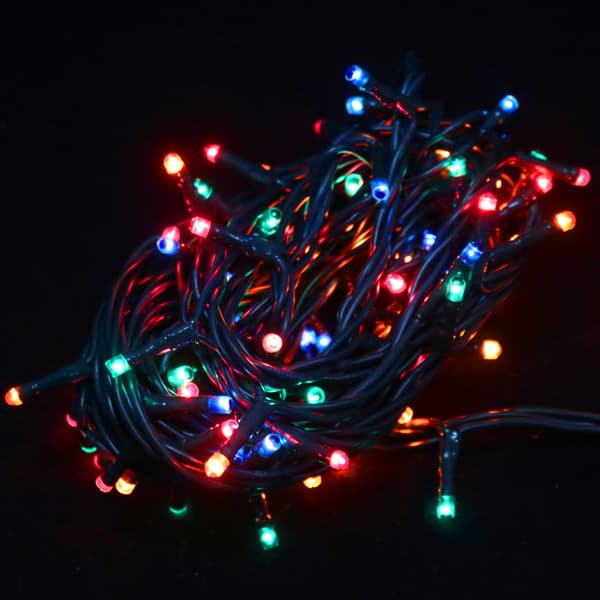 100 LED-JULGRANSLJUS, RYŹ-TYP, MED FLERFÄRGSPROGRAMMERARE