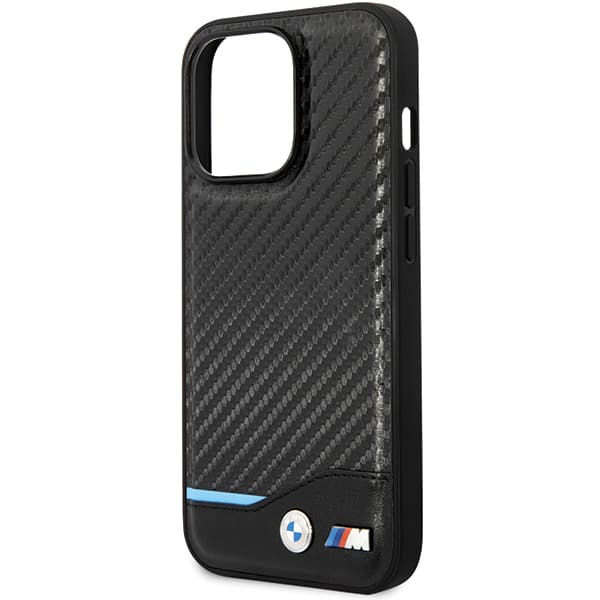 BMW Læderetui i Carbon til iPhone 13 Pro Max, Sort