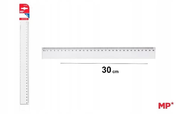 Plastlinjal 30 cm MP hård