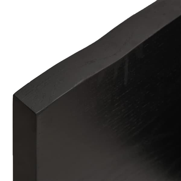 vidaXL hylde mørkebrun 120x60x(2-4) cm egetræsfinish