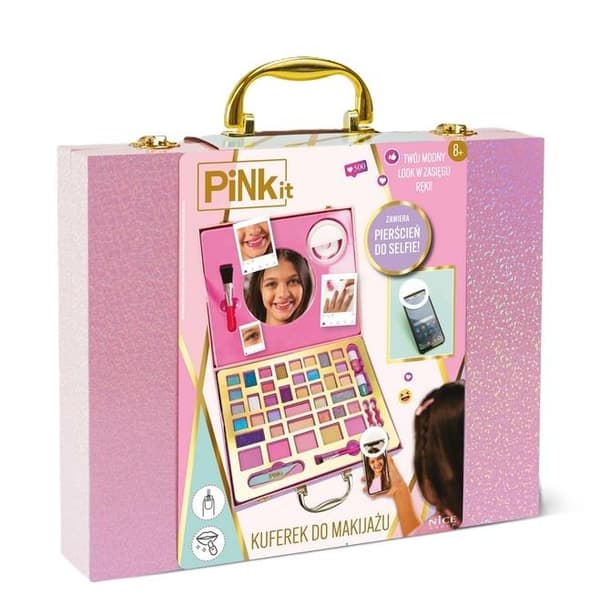 Pink It Makeup-etui med Selfie-ring