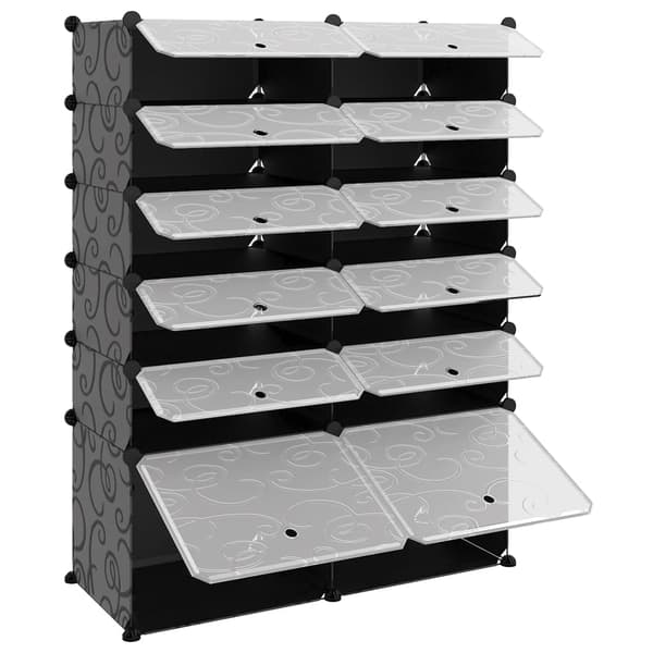 vidaXL skohylde sort 94x37x125 cm PP