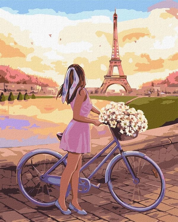 Maleri efter tal - Romantik i Paris 40x50cm