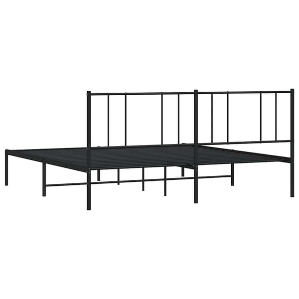 vidaXL metalsengestel med hovedgærde sort 193x203 cm