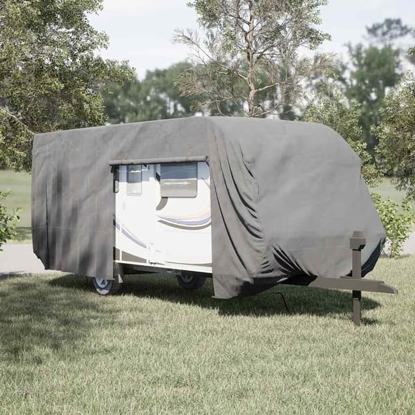 vidaXL campingvognsovertræk, grå, 732x250x220 cm