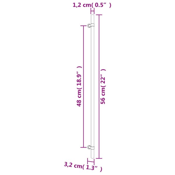 vidaXL skabsgreb 20 stk. bronze 480 mm rustfrit stål