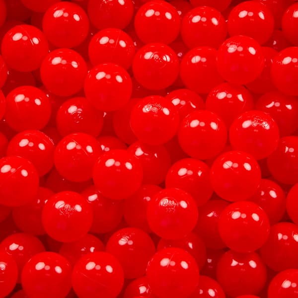 KiddyMoon plastbollar 7 cm röda 700 leksaksbollar set