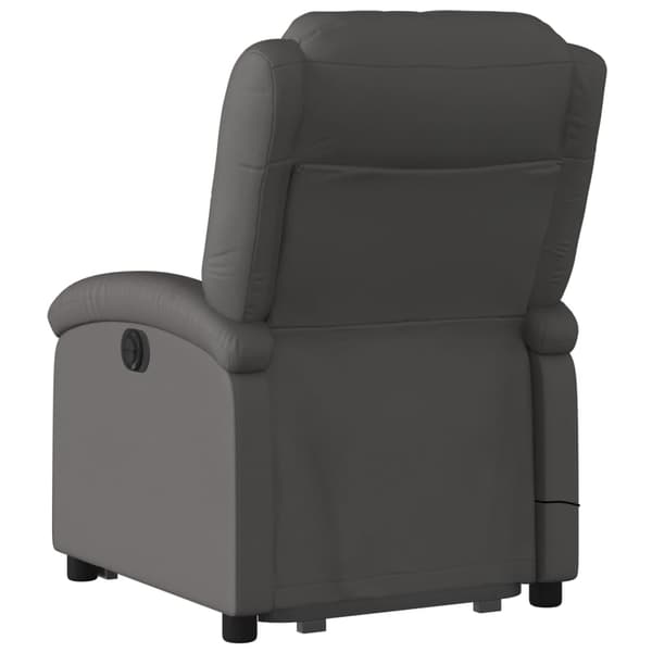 vidaXL Lyftbar massagefåtölj, grå, äkta läder
