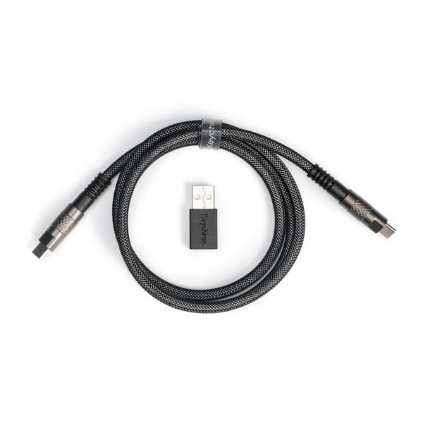 Keychron - Dubbelhylsad Geek-kabel Vit / Typ-C