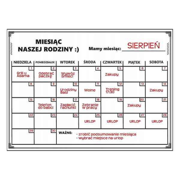 30x40 kylskåpskalender