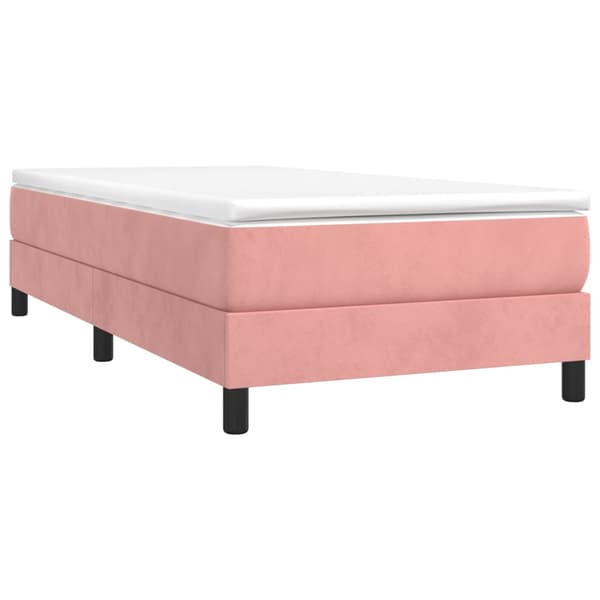 vidaXL Sängram rosa 90x190 cm sammet