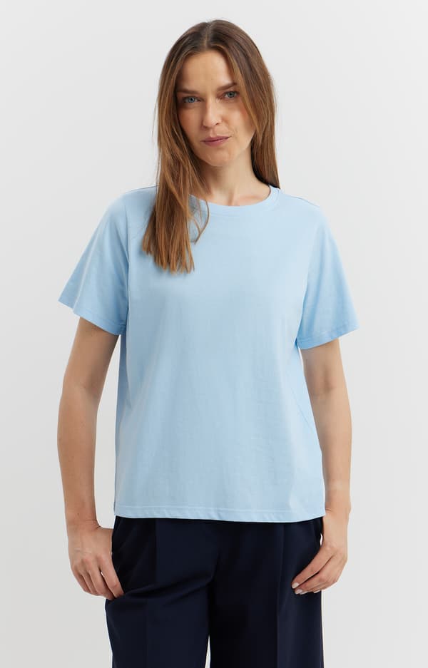 Normal t-shirt i merceriserad bomull, XS