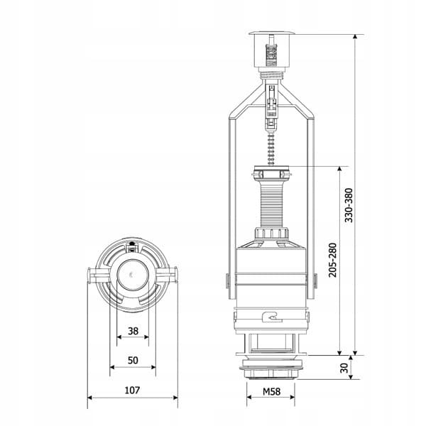 Afløbsventil med stopfunktion Compact Universal ZSB/210