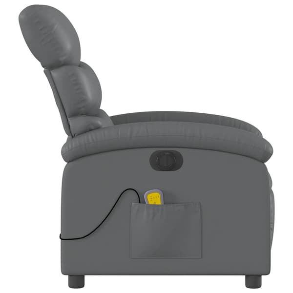 vidaXL Elektrisk vilfåtölj för massage, grå, konstläder