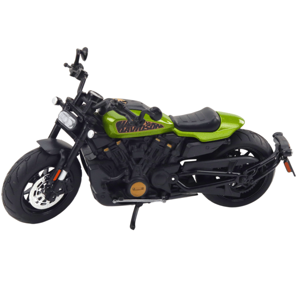 Chopper Motorcykel Metal Lys Lyde Sort Grøn Elementer 1:12