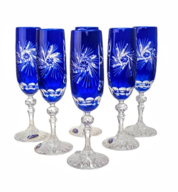 Koboltkrystal champagneglas 170ml Olive Grinder