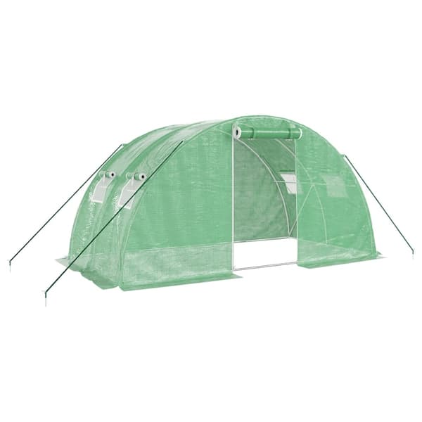 vidaXL Växthus med stålram, 8 m², 4x2x2 m