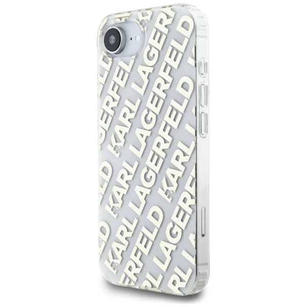 Karl Lagerfeld IML Repeat Logo-cover til iPhone 16e i guld