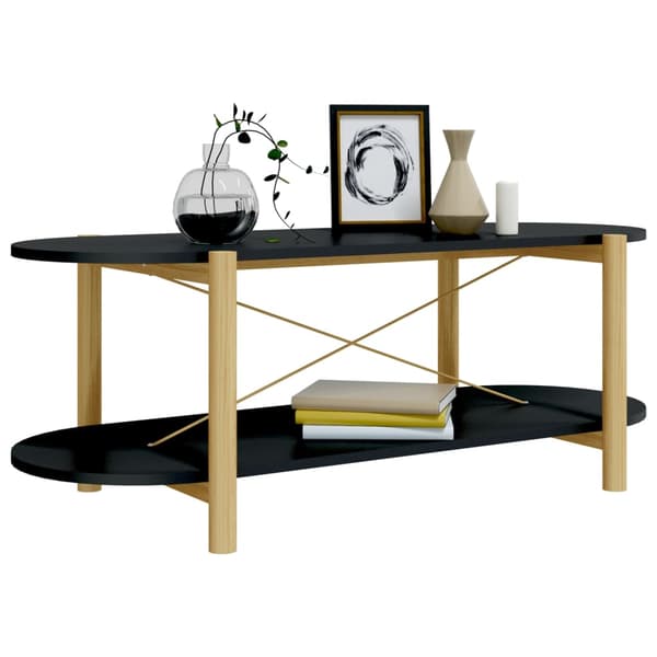 vidaXL sofabord, sort, 110x48x40 cm, træbaseret materiale