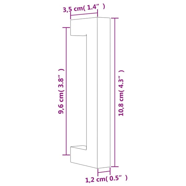 vidaXL skabsgreb 20 stk. sort 96 mm rustfrit stål