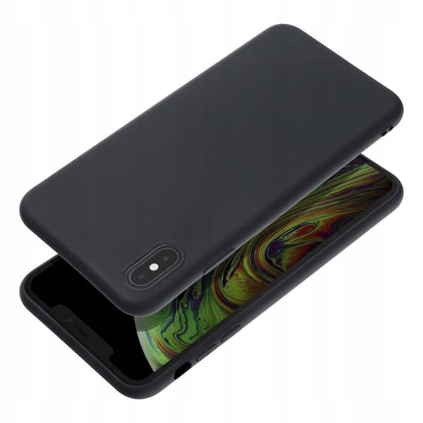 Etui til iPhone X/XS Sort, Mat, Tyndt Hus, Silikone + 9H GLAS