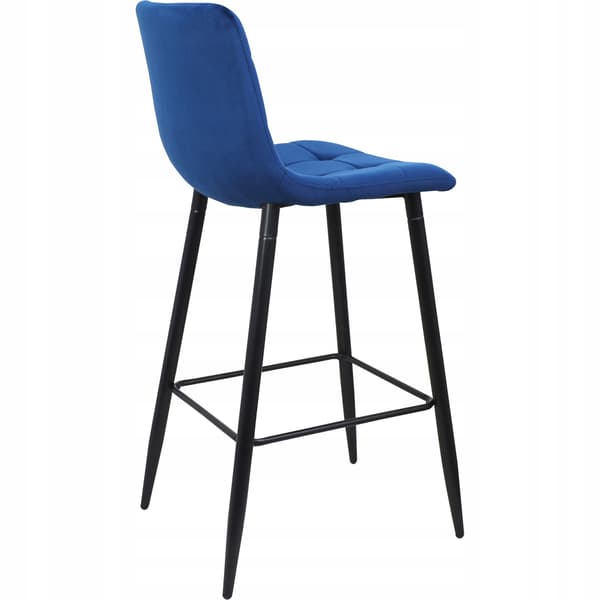 Barstol, blå sammetspall, STELLA