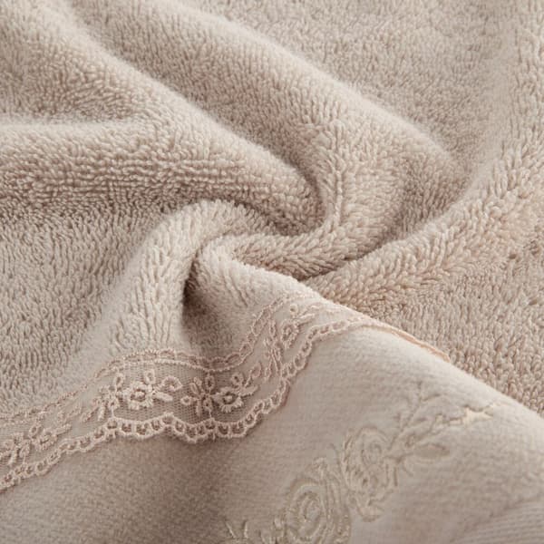 Sisi handduk med spets 30x50 cm beige