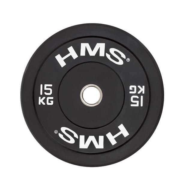 Olympisk støddæmperplade 15 kg sort BBR15 HMS