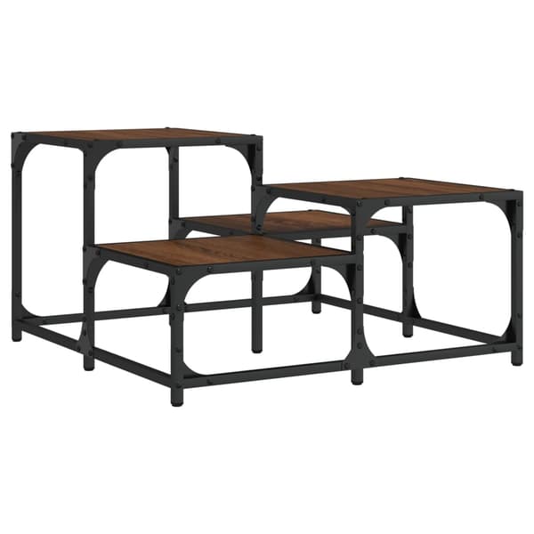 vidaXL sofabord brunt egetræ 68x68x40 cm