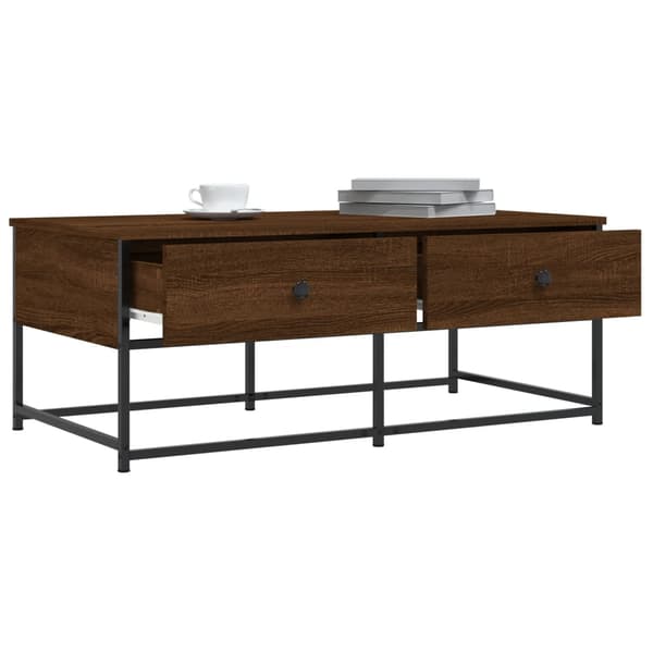 vidaXL sofabord brunt egetræ 100x51x40 cm