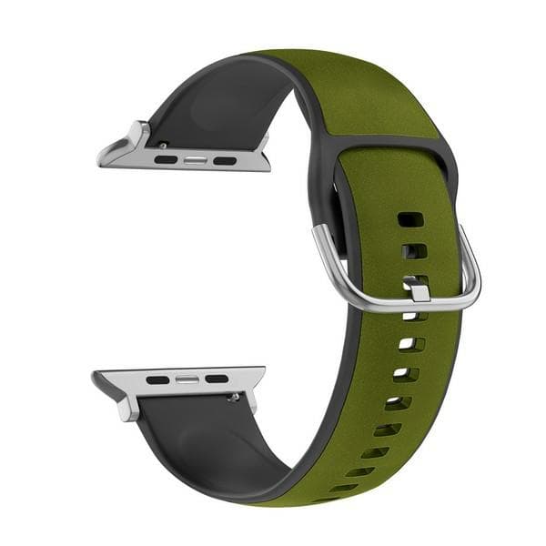 Beline Silikone Læderrem til Apple Watch 38/40/41mm Grøn-Sort