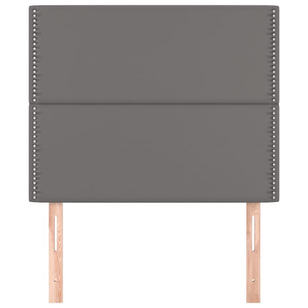 vidaXL Sengegavle, Sæt med 2, Grå, 100x5x78/88cm Kunstlæder