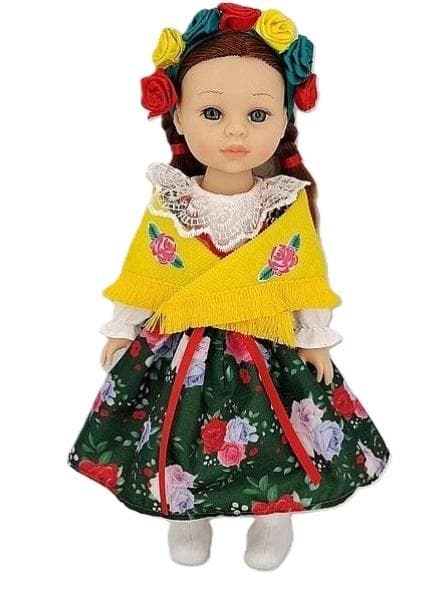 Kansallispuvussa oleva nukke 38cm