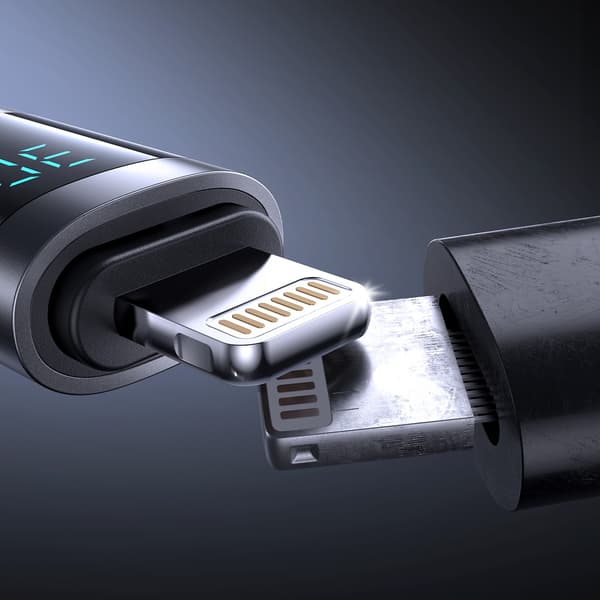 USB-C-näyttökaapeli - iPhone Lightning 30W 1.2m - Musta