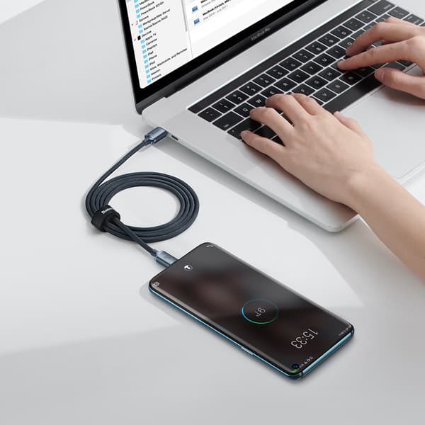 Kabel til hurtig opladning og dataoverførsel USB-C USB-C 100W 1,2m sort
