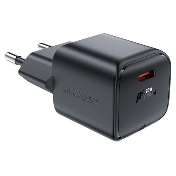 Mini GaN PD 20W USB-C vægoplader sort