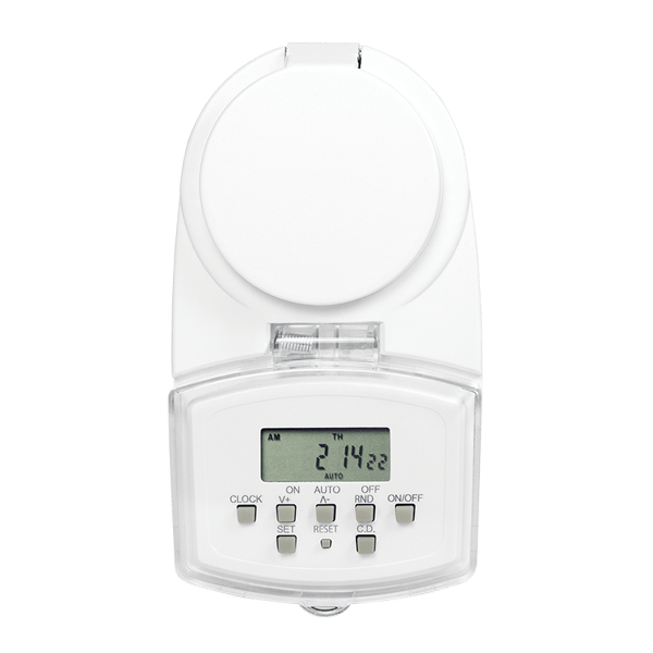 Digital udendørs timer IP44 LogiLink LCD stikkontaktprogrammerer 20 programmer