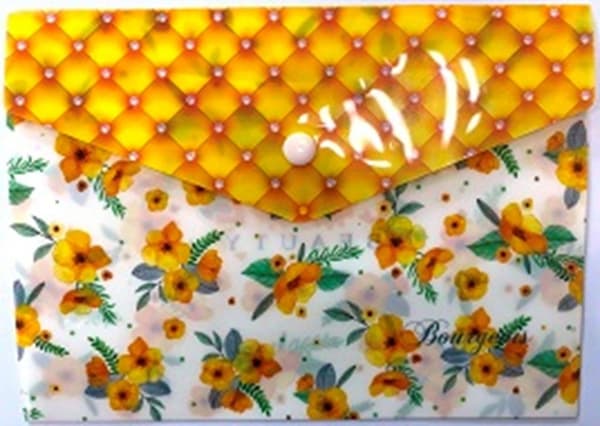 A5+ plastikmappe med klips Flowers FRESH